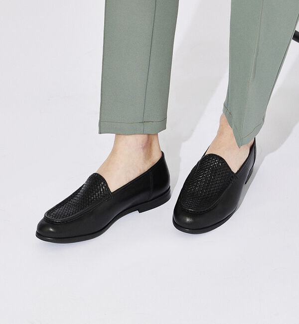 alfredoBANNISTER「レザーメッシュスリッポン」|スニーカー|ブラック