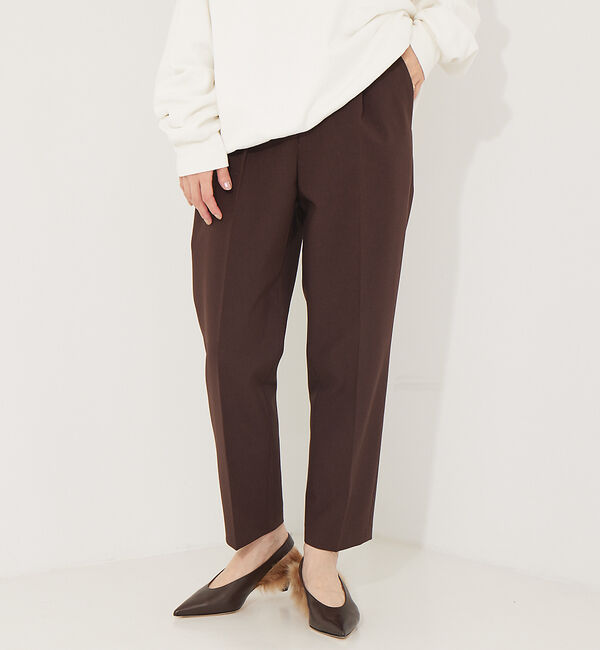 Rouge vif「【XSサイズ展開】【セットアップ対応】ウールタッチテーパードパンツ」|その他|ブラウン