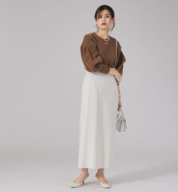 Rouge vif「【セットアップ対応】ボリュームスリーブストレッチニットプルオーバー」|ニット・セーター|