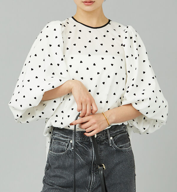 Rouge vif「ハートフロッキーブラウス」|シャツ・ブラウス|ホワイト