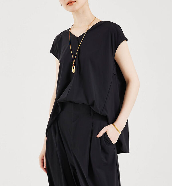 qualite「クールトリコットブラウス」|シャツ・ブラウス|ブラック