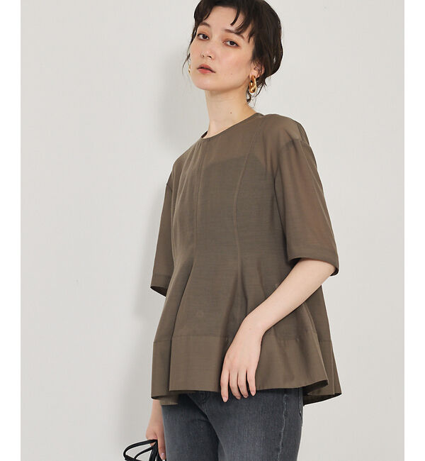 qualite「カーヴィングブラウス」|シャツ・ブラウス|カーキ