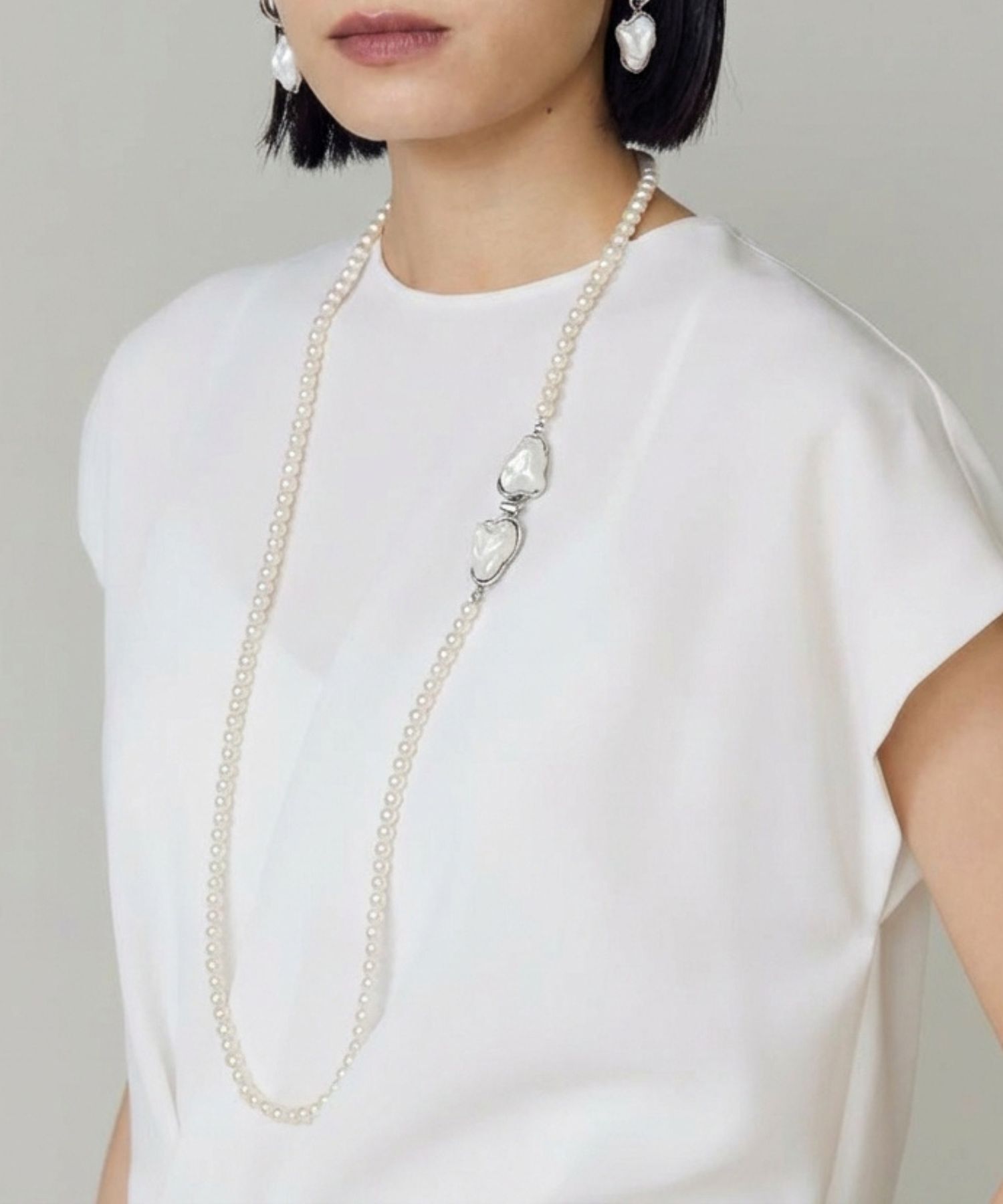 qualite「【ADER.bijoux】pearllongneckla/ロングネックレス」|ネックレス|シルバー