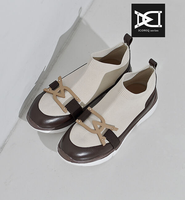 AU BANNISTER「【アイコニックシリーズ】ニットスニーカー」|スニーカー|アイボリー