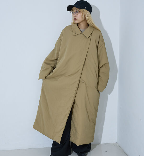 NOMINE「３WAYカラー中綿ロングコート」|ステンカラーコート|