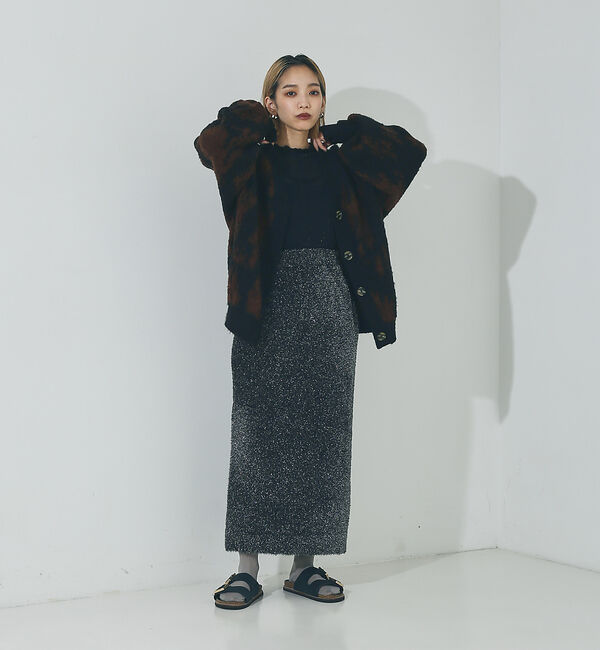 NOMINE「【セットアップ対応可】ラメシャギータイトニットスカート」|スカート|