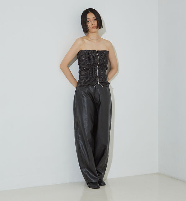 NOMINE「フェイクレザー カーブ パンツ」|その他|