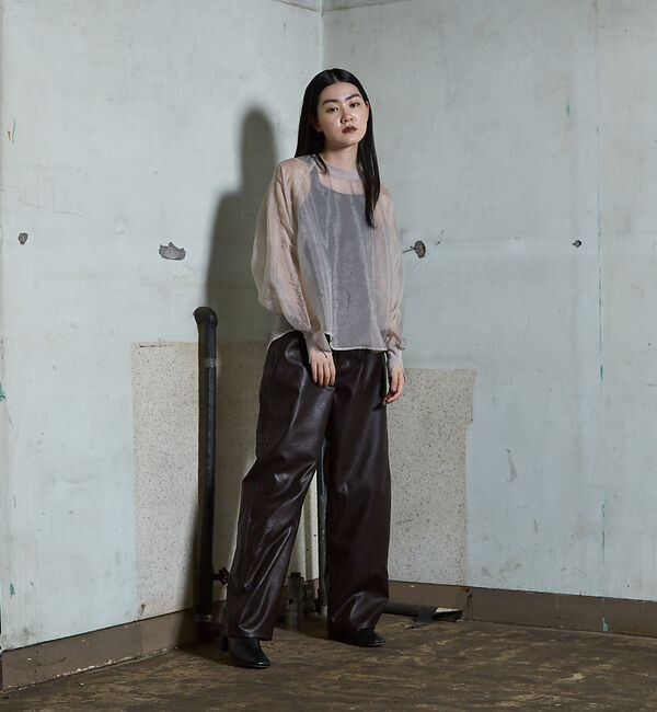 NOMINE「フェイクレザー カーブ パンツ」|その他|