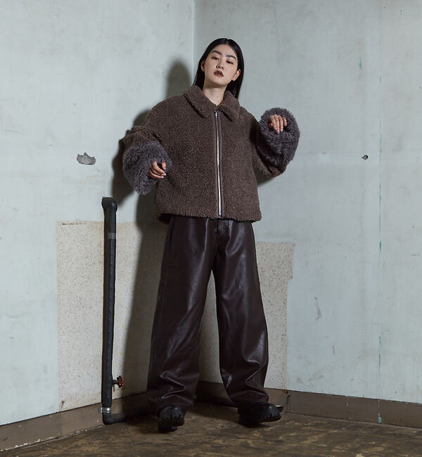 NOMINE「フェイクレザー カーブ パンツ」|その他|