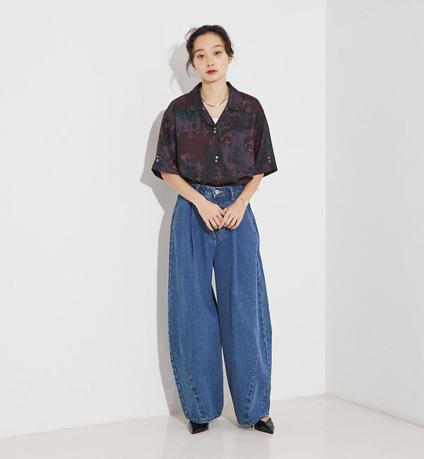 NOMINE「【セットアップ着用可】スプラッシュプリント 開襟 シャツ」|シャツ・ブラウス|