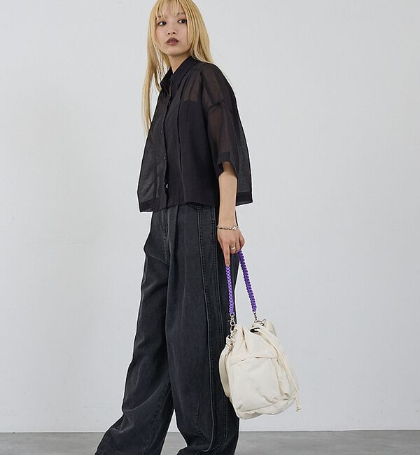 NOMINE「【cheek】kinchakucode 2WAY コードハンドル 巾着 トートバ」|ショルダー・メッセンジャー|