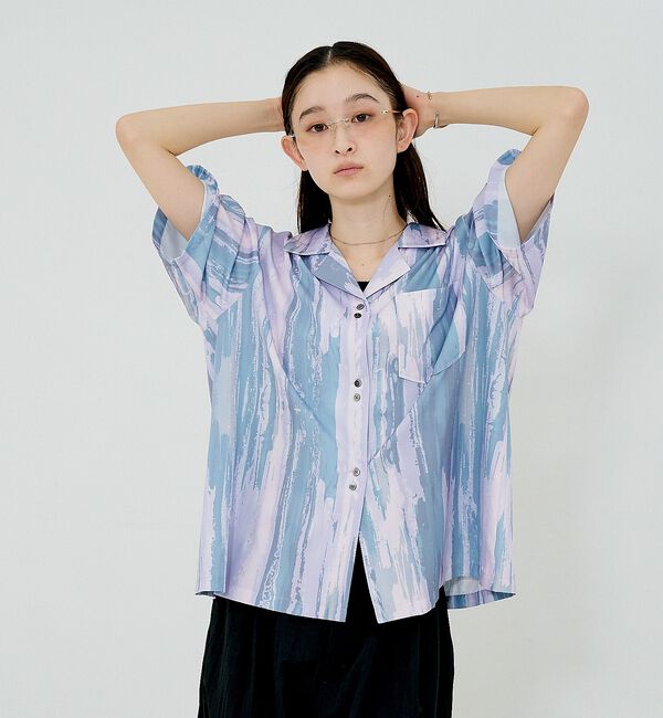 NOMINE「【セットアップ対応】ペイント柄 開襟シャツ」|シャツ・ブラウス|