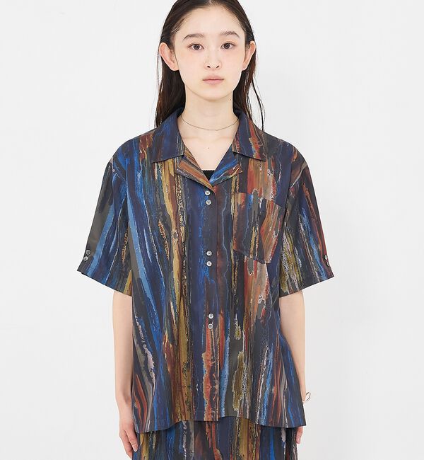 NOMINE「【セットアップ対応】ペイント柄 開襟シャツ」|シャツ・ブラウス|