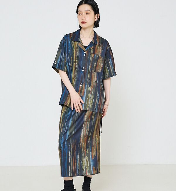 NOMINE「【セットアップ対応】ペイント柄 開襟シャツ」|シャツ・ブラウス|