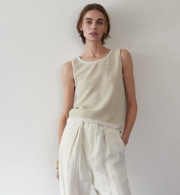 Liesse「ラメニットタンクトップ」|ニット・セーター|ゴールド