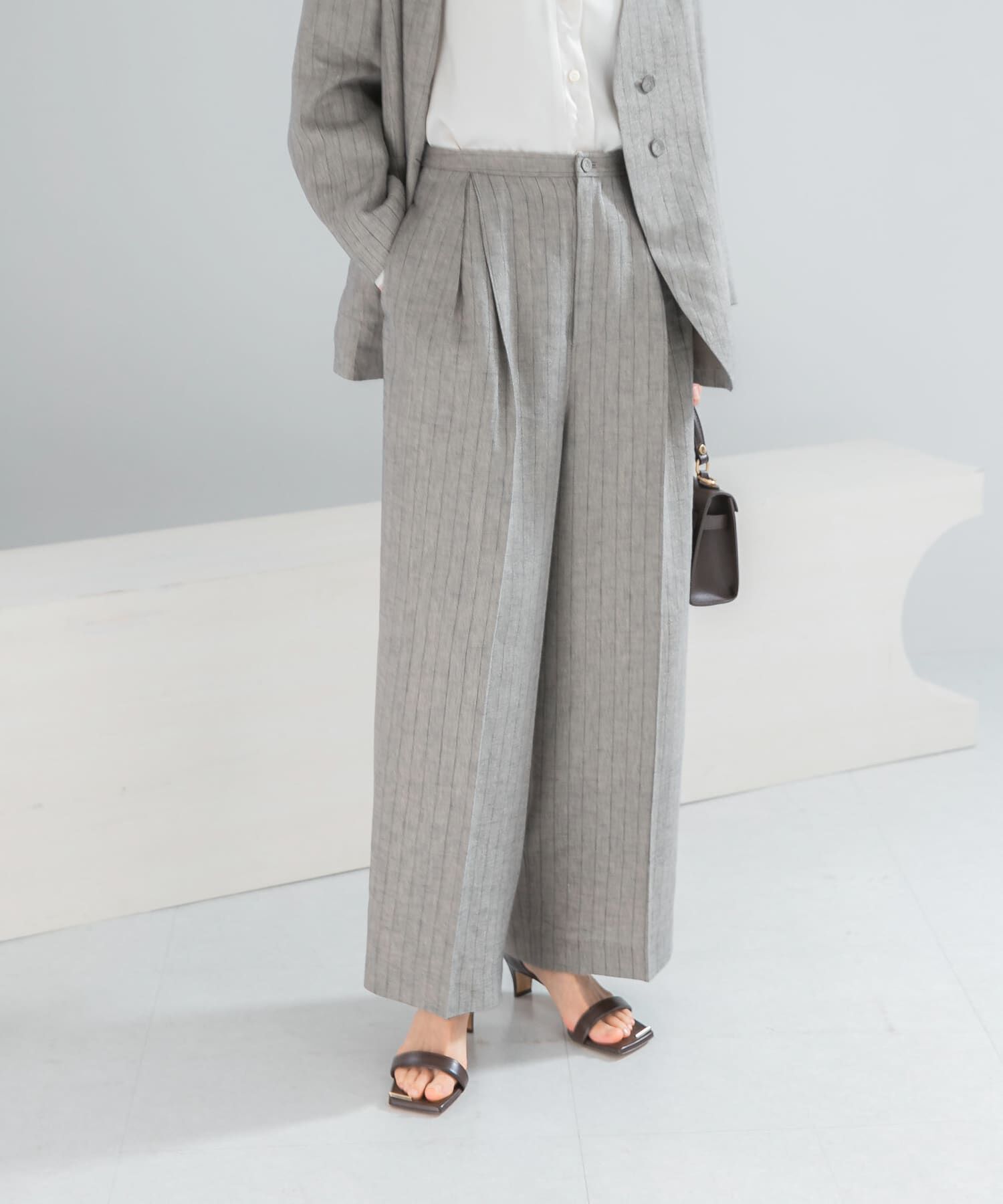 URBAN RESEARCH ROSSO「ラメリネンストライプワイドパンツ」|その他|