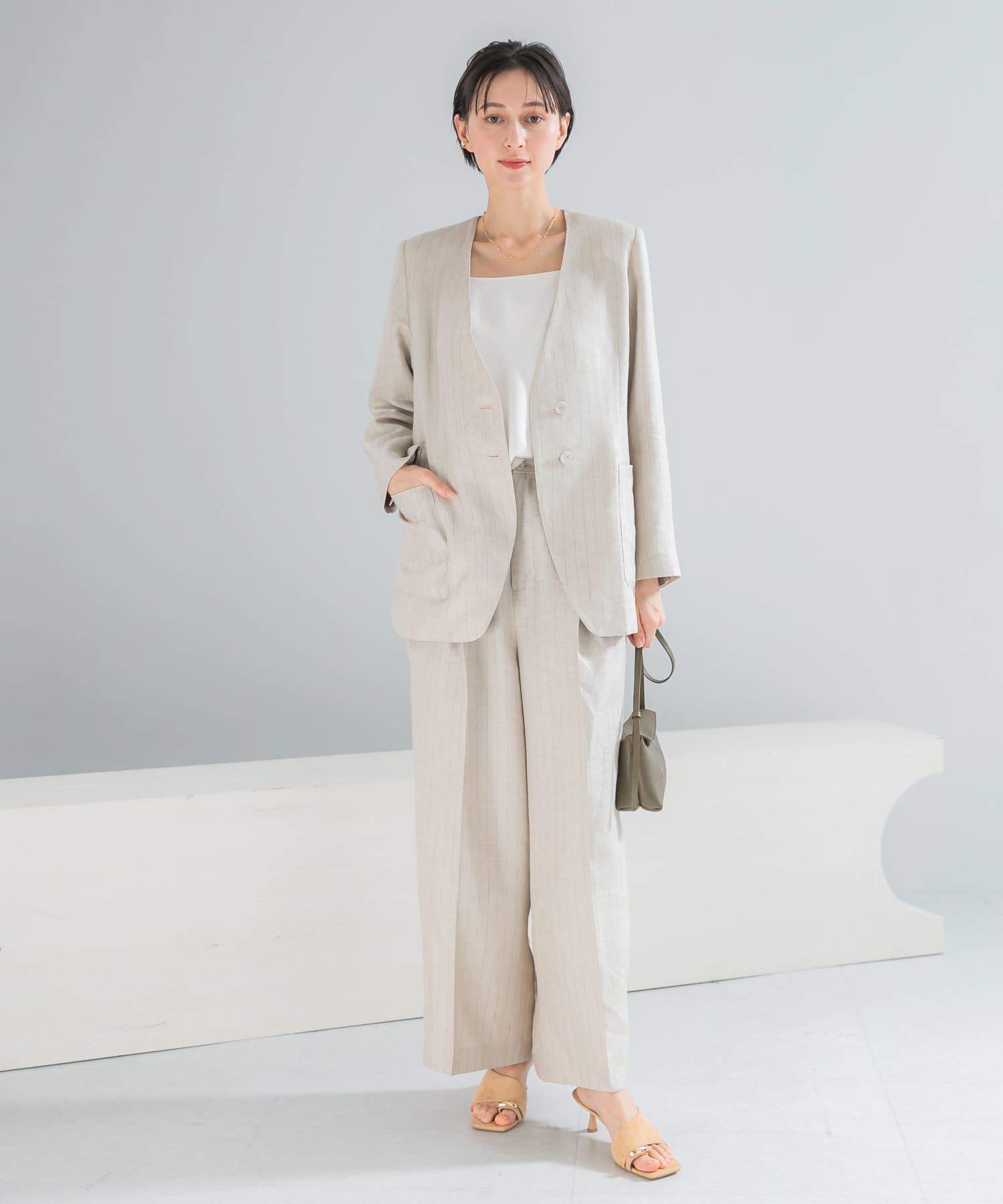 URBAN RESEARCH ROSSO「ラメリネンストライプワイドパンツ」|その他|