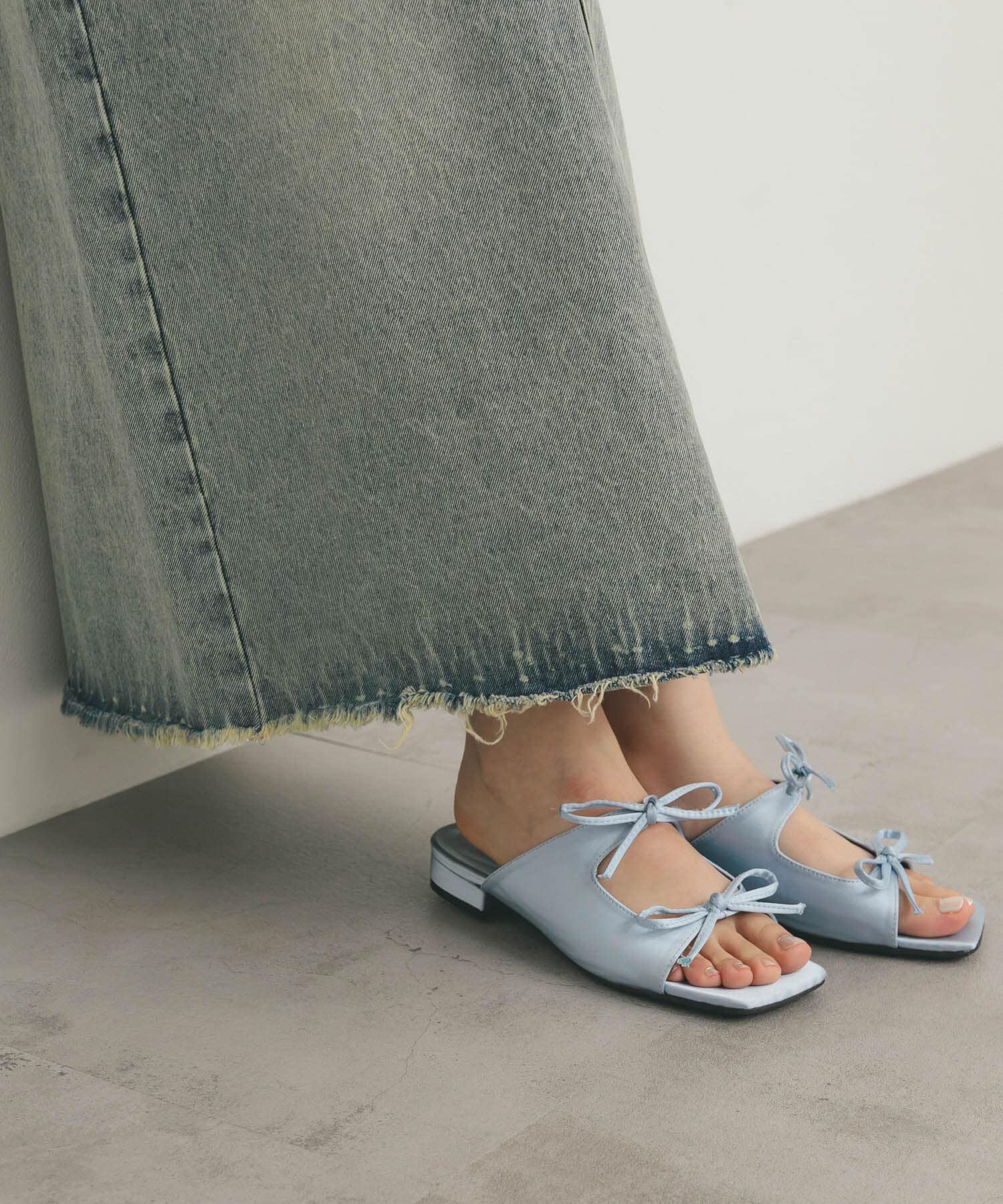  「サテンリボンミュール」|サンダル|