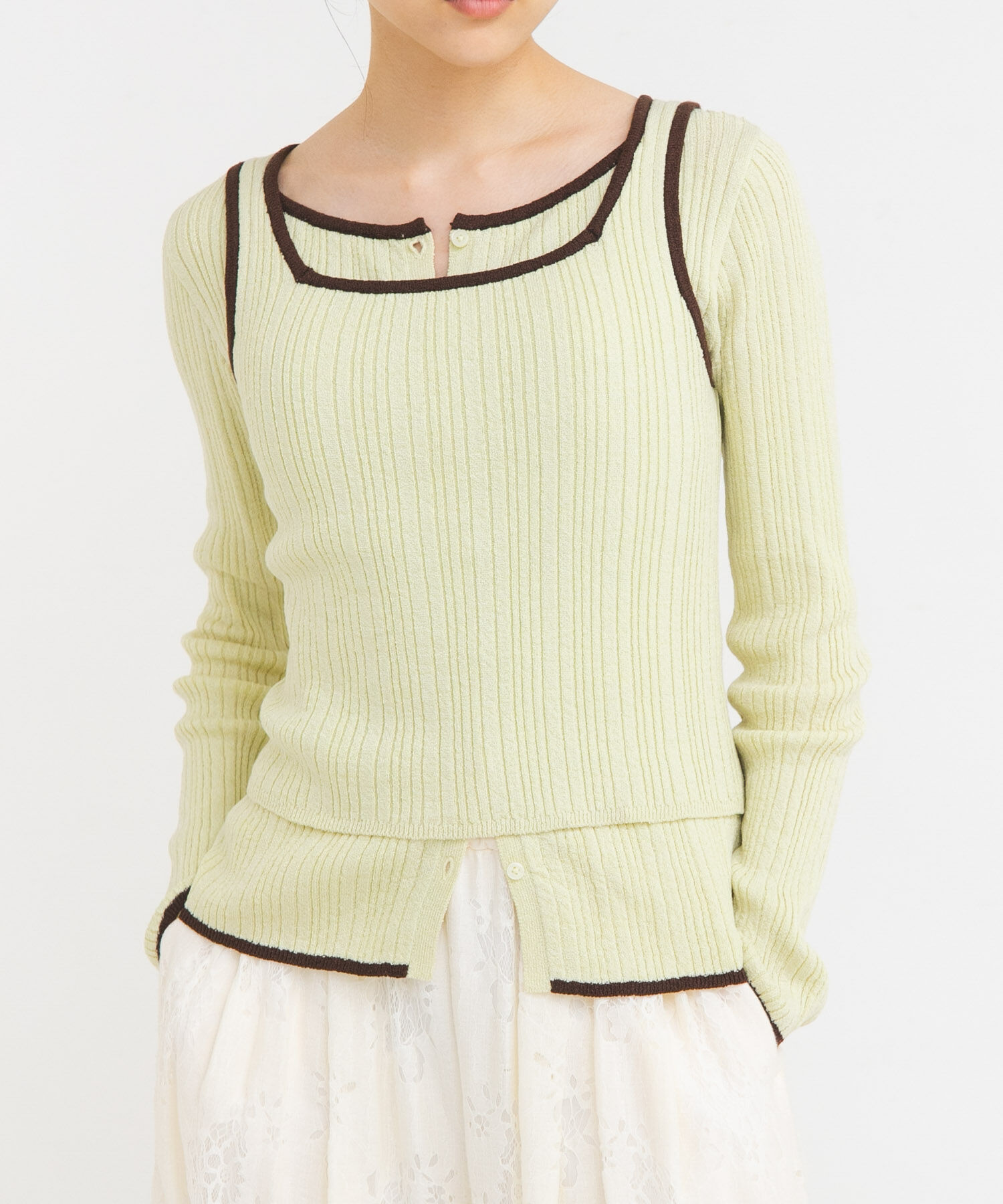  「2WAYタンクトップSETカーディガン」|ニット・セーター|