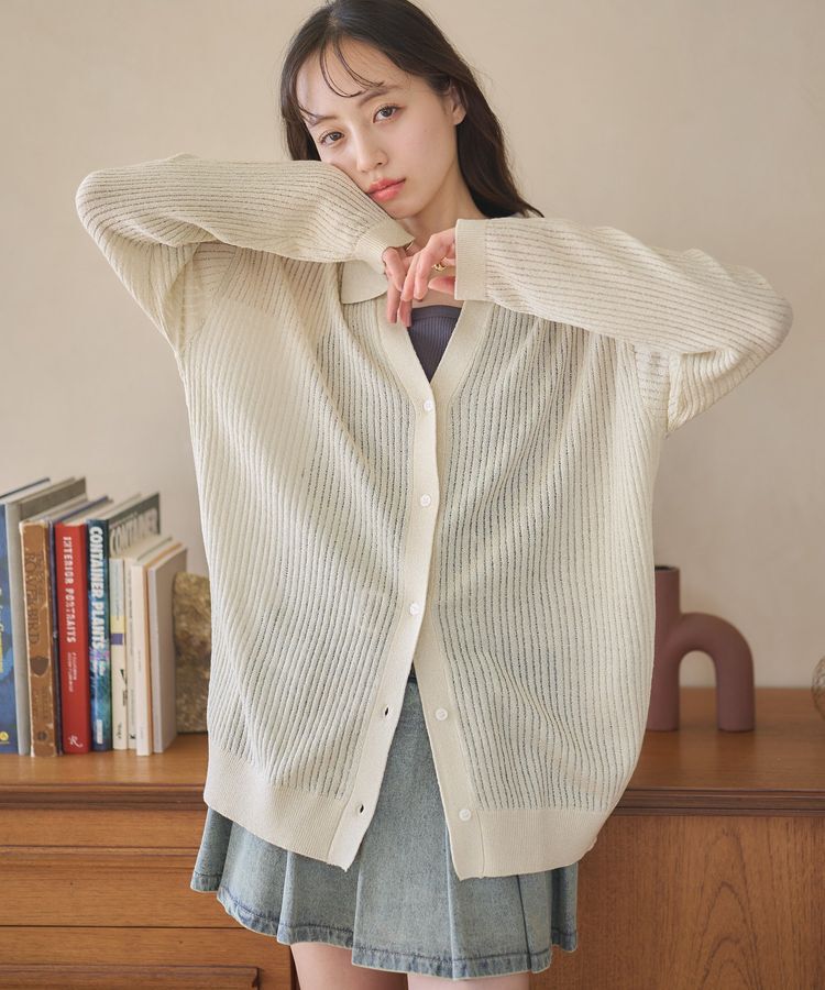 earth music&ecology「スキッパールーズカーディガン」|カーディガン|Ivory