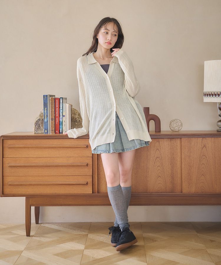 earth music&ecology「スキッパールーズカーディガン」|カーディガン|