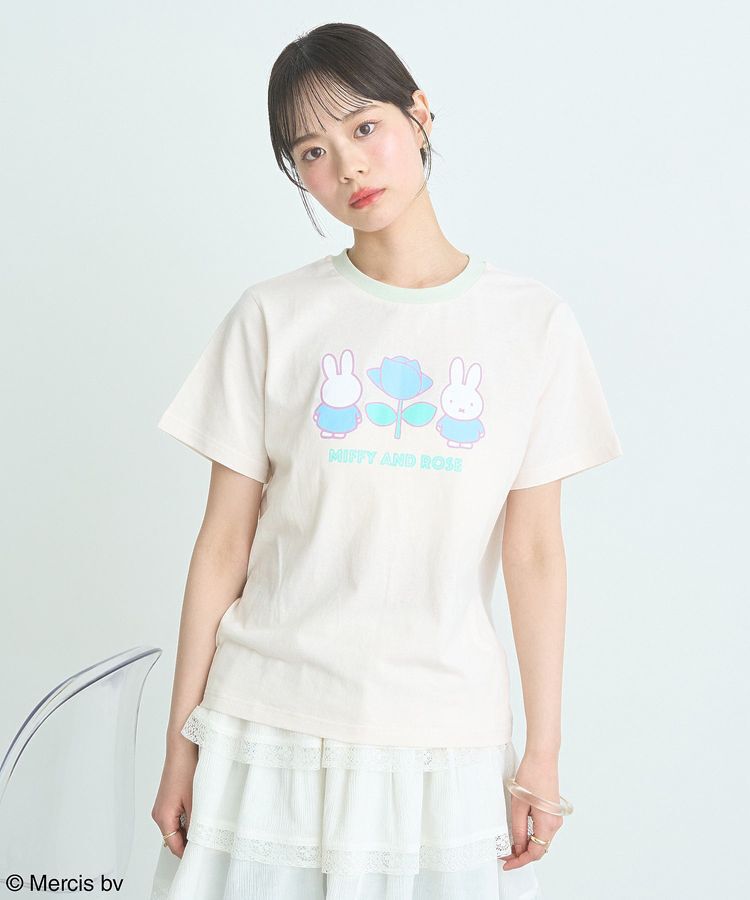earth music&ecology「miffy/earth Rose ringer Tee」|Tシャツ・カットソー|