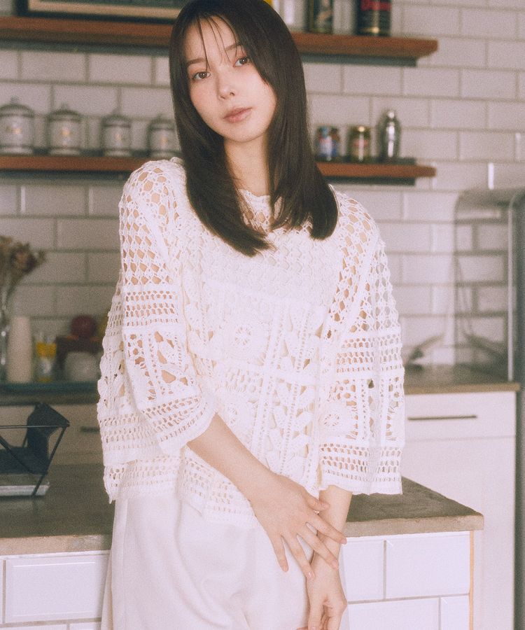 earth music&ecology「クロシェ風プルオーバー」|Tシャツ・カットソー|Ivory