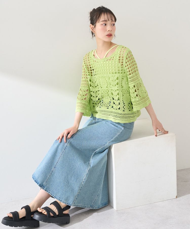 earth music&ecology「クロシェ風プルオーバー」|Tシャツ・カットソー|