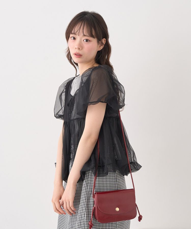 earth music&ecology「SET2点チュールバルーンブラウス＋ロゴタンク」|シャツ・ブラウス|