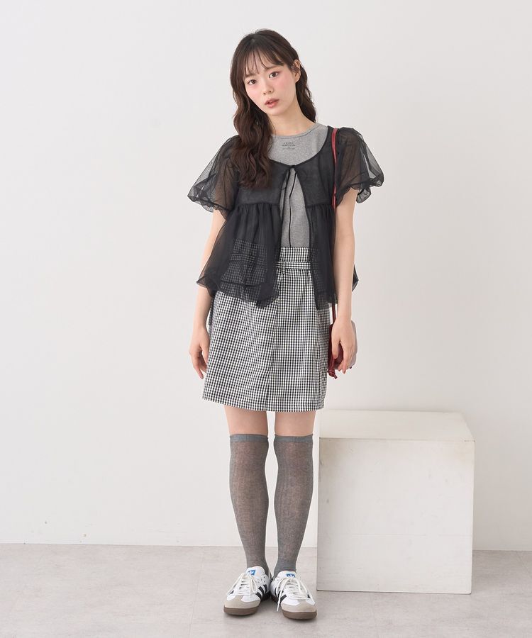 earth music&ecology「SET2点チュールバルーンブラウス＋ロゴタンク」|シャツ・ブラウス|