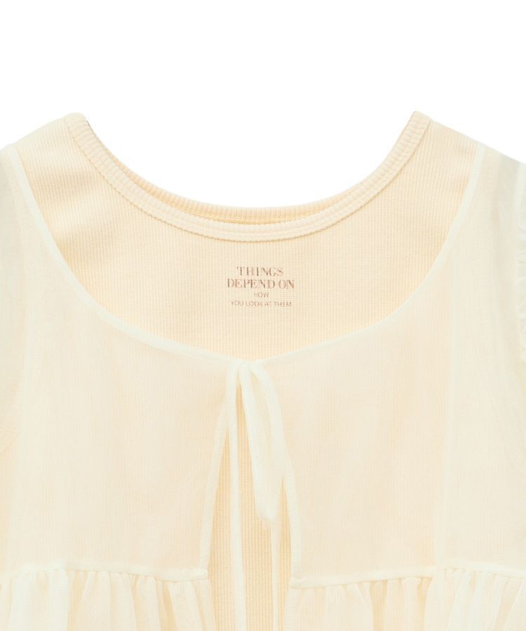 earth music&ecology「SET2点チュールバルーンブラウス＋ロゴタンク」|シャツ・ブラウス|