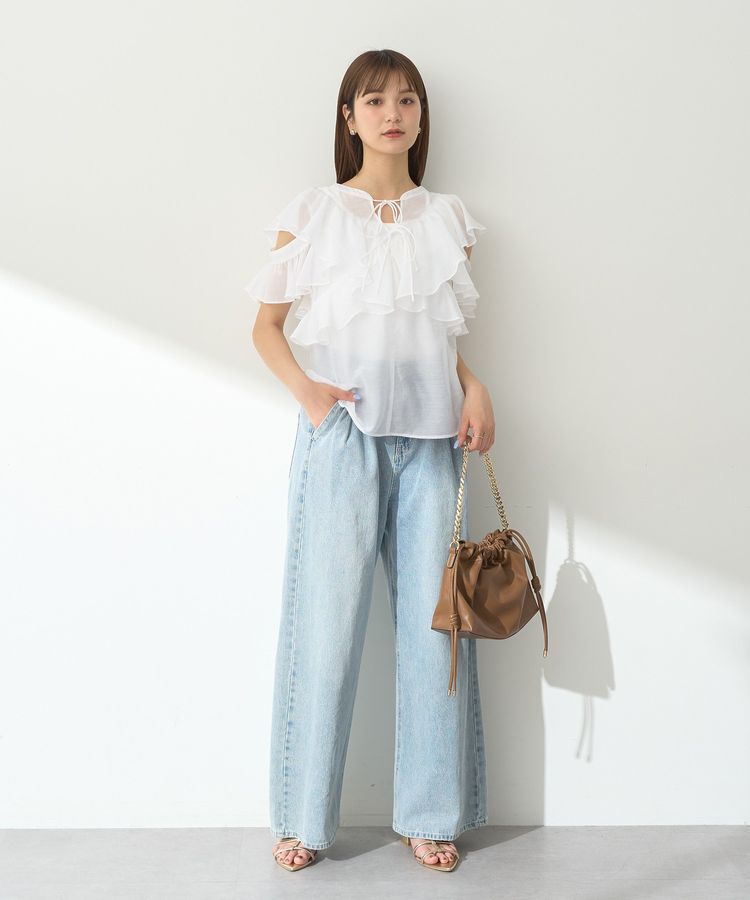 earth music&ecology「タックホックデニムパンツ」|デニム|