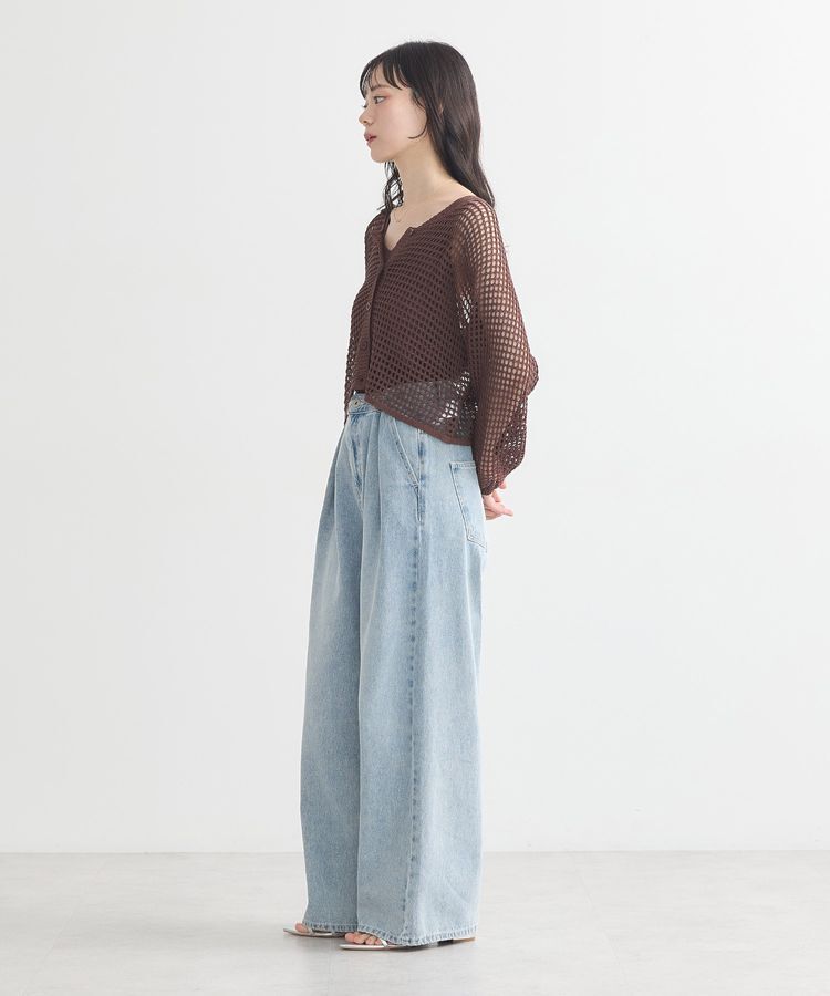 earth music&ecology「タックホックデニムパンツ」|デニム|