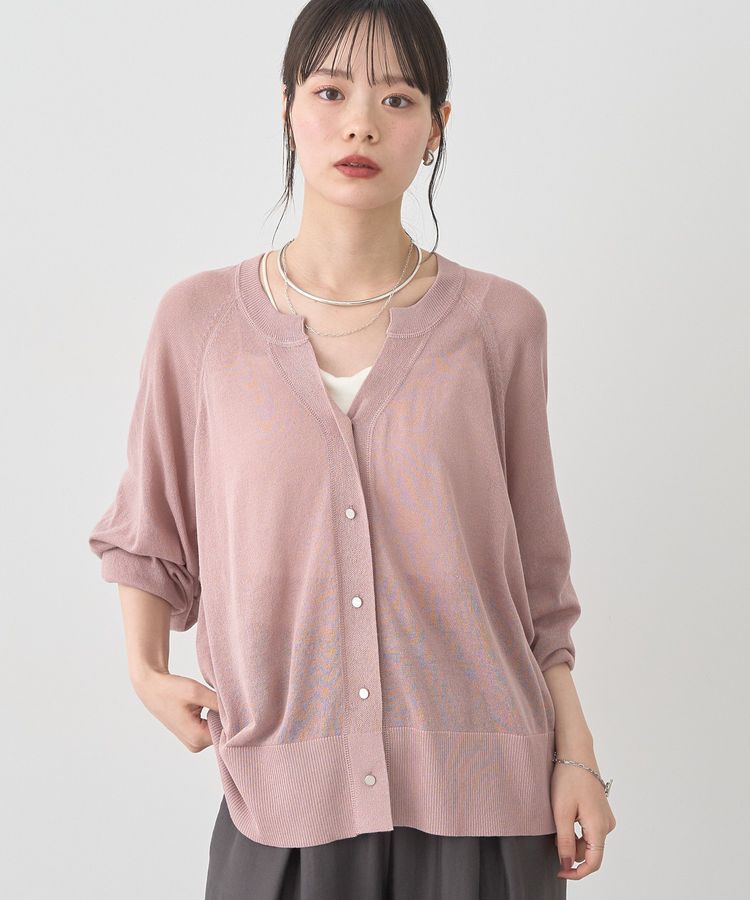 earth music&ecology「キーネックシアーカーディガン」|カーディガン|