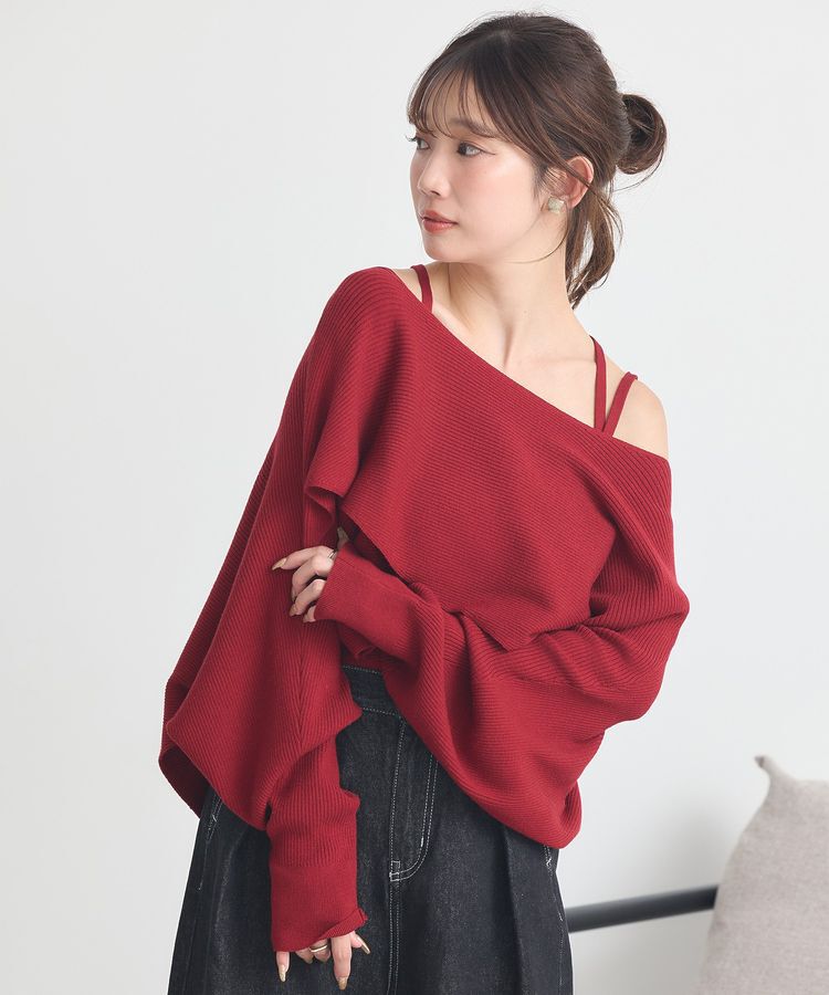 earth music&ecology「SET2点クロスニット+キャミソール」|ニット・セーター|