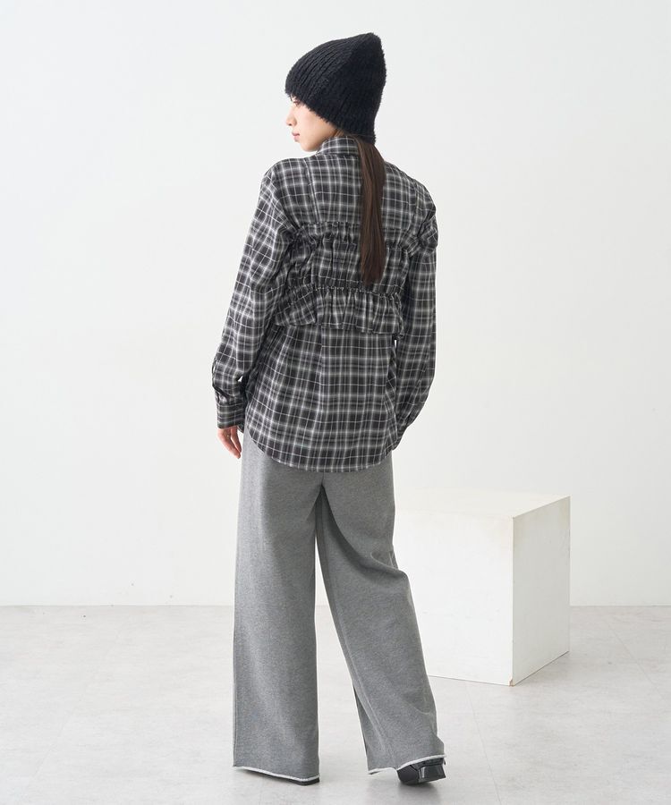 earth music&ecology「SET2点チェック柄シャーリングビスチェ＋シャツ」|シャツ・ブラウス|