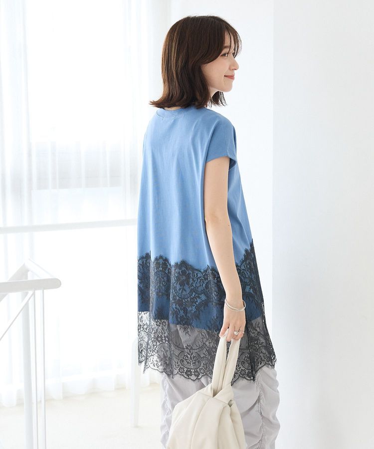 Green Parks「フレンチスリーブ裾レースロゴチュニック」|チュニック|