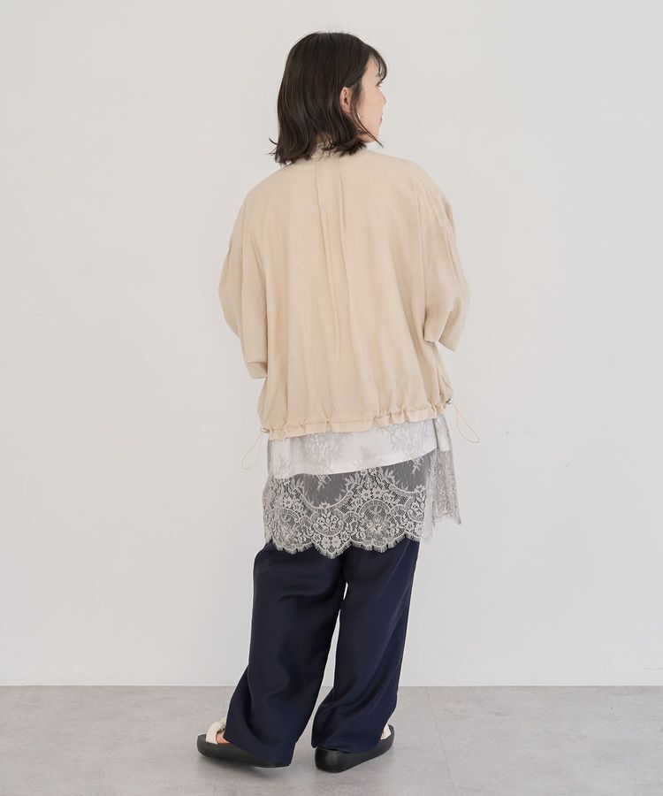 Green Parks「フレンチスリーブ裾レースロゴチュニック」|チュニック|
