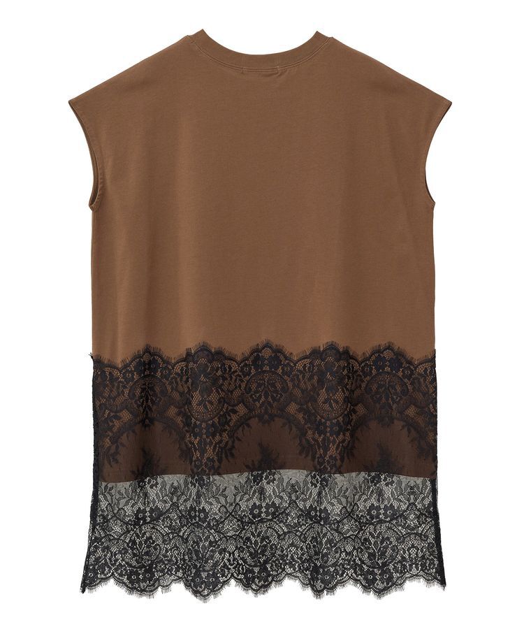 Green Parks「フレンチスリーブ裾レースロゴチュニック」|チュニック|