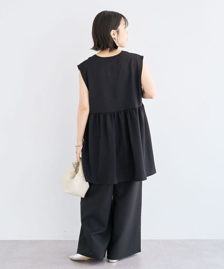 Green Parks「麻調ミディ丈ZIPベスト」|ベスト・ジレ|