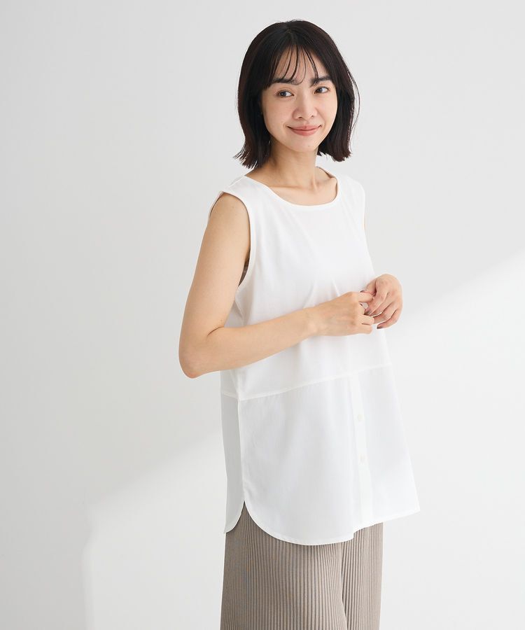 Green Parks「ノースリーブドッキングホワイトインナー」|キャミソール|
