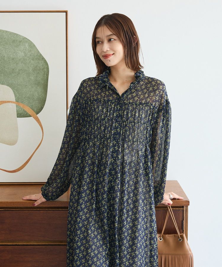 Green Parks「花柄シフォン楊柳ワンピース」|ワンピース|