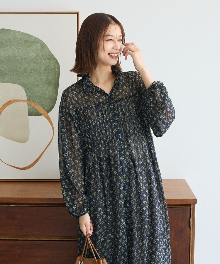 Green Parks「花柄シフォン楊柳ワンピース」|ワンピース|