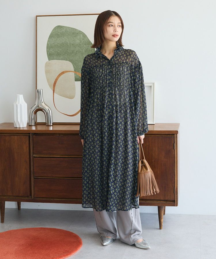 Green Parks「花柄シフォン楊柳ワンピース」|ワンピース|