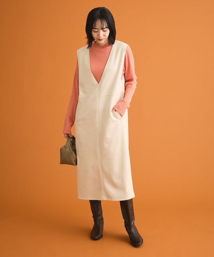 Green Parks「なめらかタッチスウェード調ジャンパースカート」|ジャンパースカート|Ivory