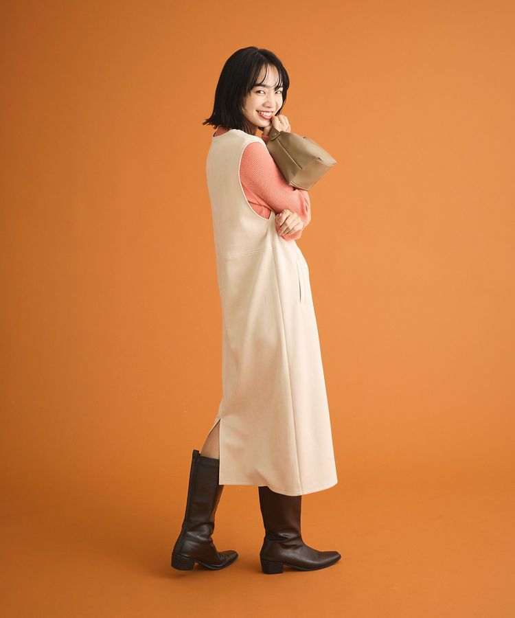 Green Parks「なめらかタッチスウェード調ジャンパースカート」|ジャンパースカート|