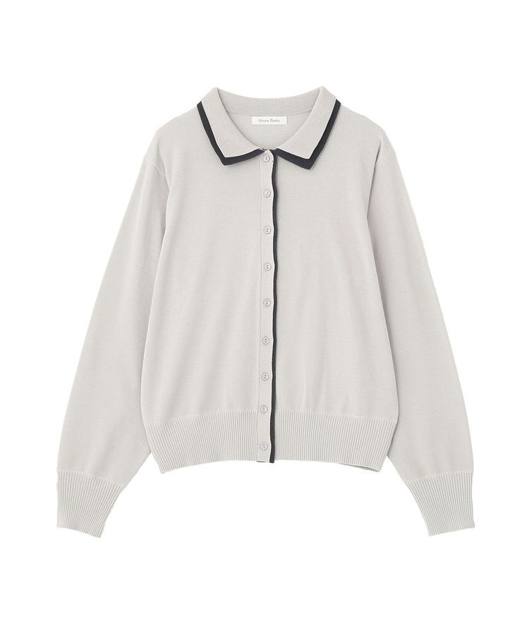 Green Parks「ここちニット衿付き配色プルオーバー」|ニット・セーター|