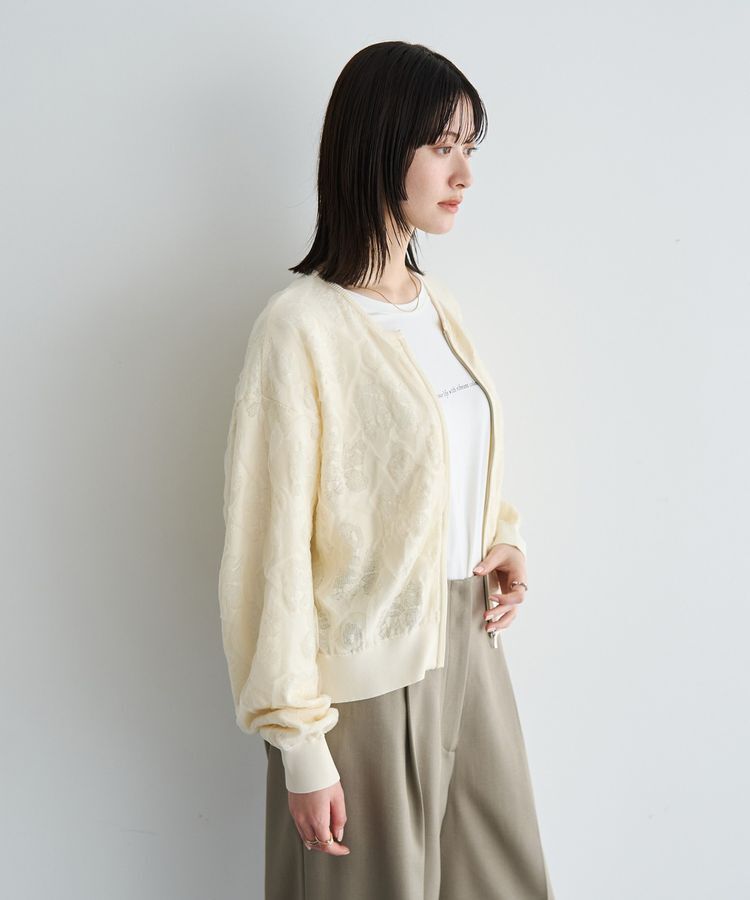 YECCA VECCA「ふくれジャガードニットブルゾン」|ブルゾン・スタジャン|