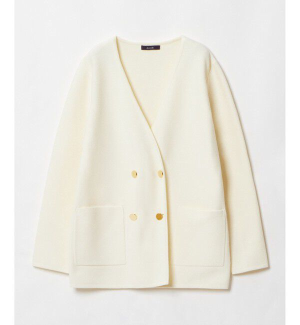 allureville「セミダブルガーターニットジャケット」|ノーカラージャケット|