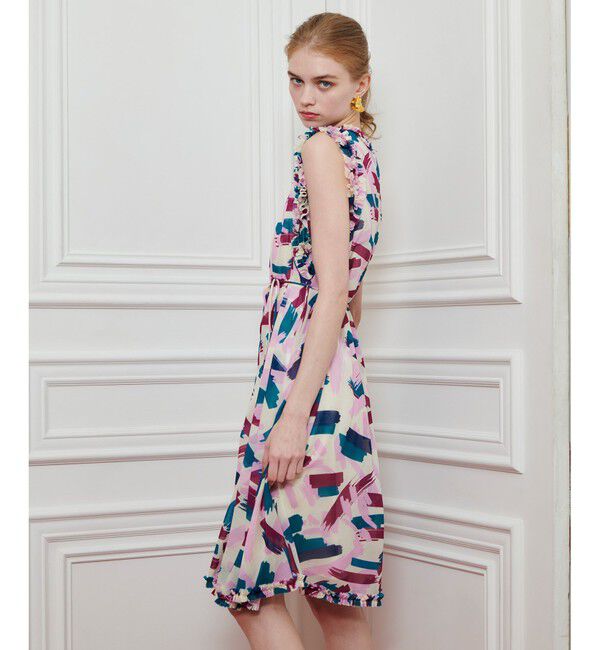 LOULOU WILLOUGHBY「【LOULOU WILLOUGHBY】ブラッシュプリントワンピース」|ワンピース|